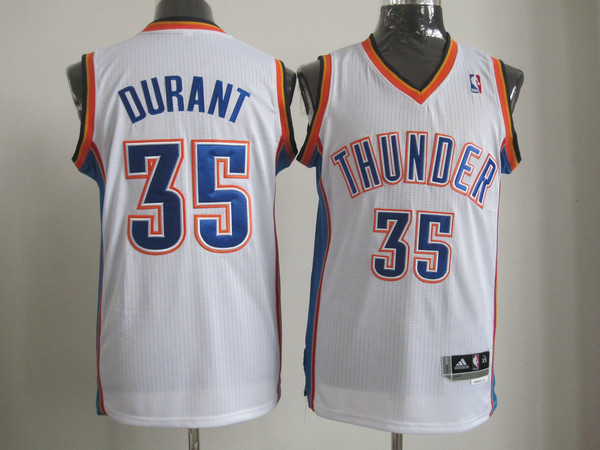 NBA Oklahoma City Thunder 35 Kevin Durant Authentic White Jersey